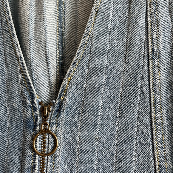 Denim Zip-front Dress - Picture 2 of 4